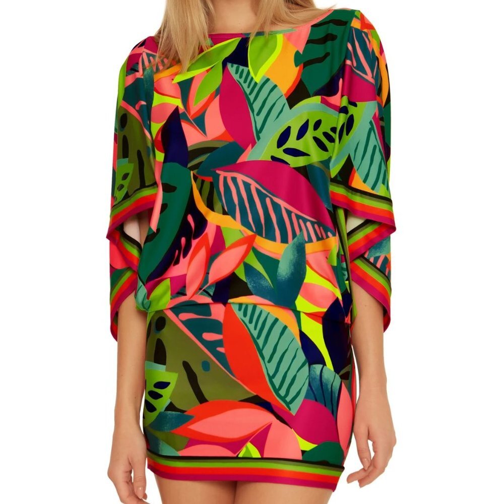 NWT Trina Turk Rainforest Tunic Swim Cover up Dress